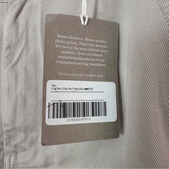 EVERLANE The Tencel Relaxed Chino Pant High Rise Beige Size 6 NEW - Picture 9 of 11